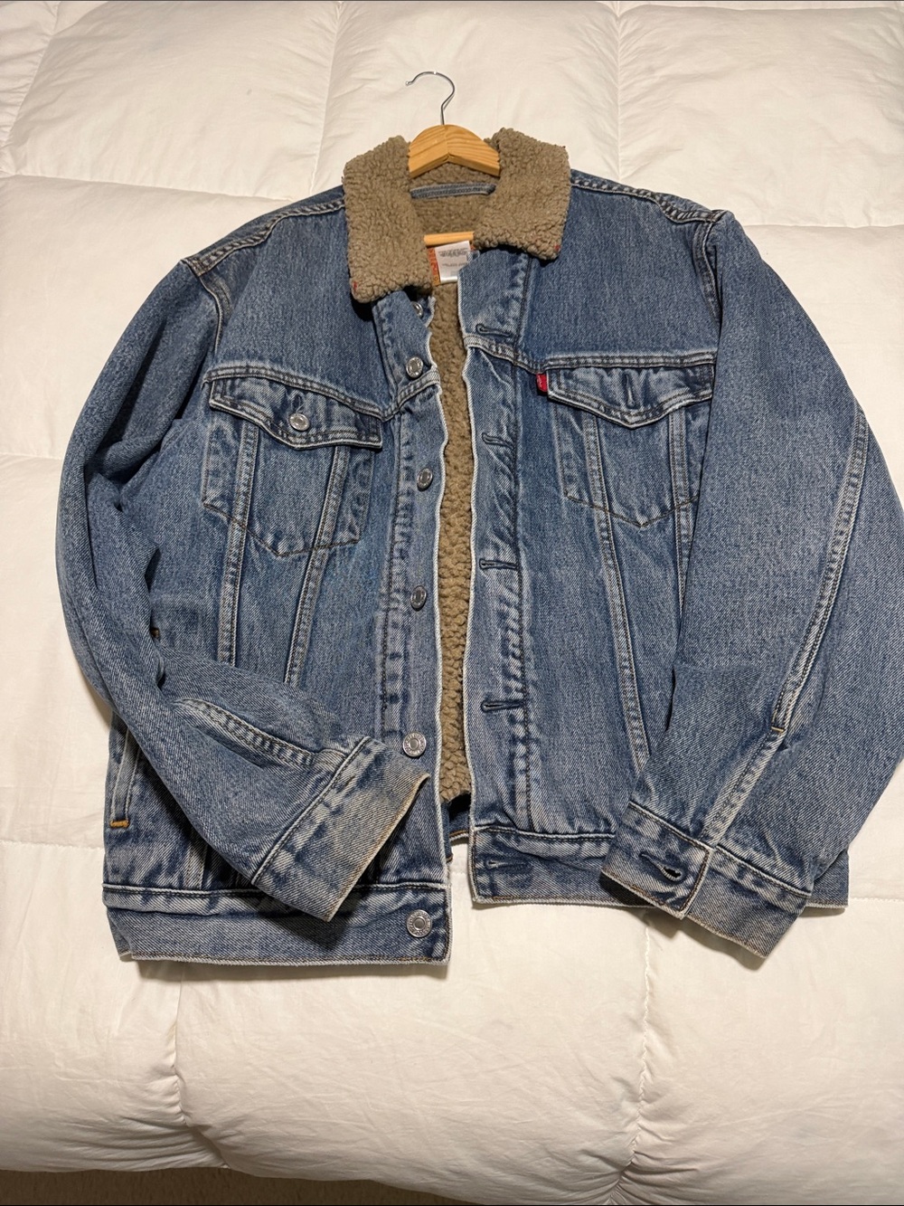 Levi's Men's Sherpa-Lined Blue Denim Jacket vintage jacket